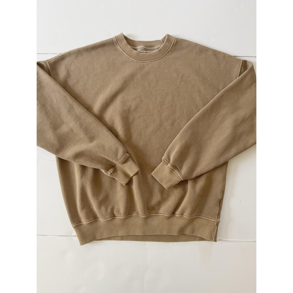 Abercrombie & Fitch Soft Sweatshirt Men M Brown Fleece Lined Crewneck Pullover